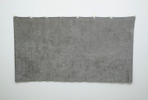 Kristina Bræin - Approximately 1,5 x 3 meters nervous velvet,  nervous velvet, masking tape